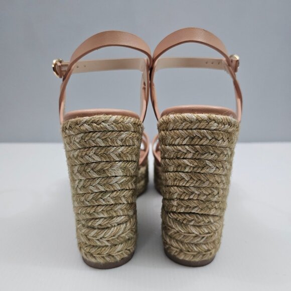 Stuart Weitzman Braida Max Wedge Womens 7 Tan Leather Espadrille Sandal NEW - Picture 10 of 14
